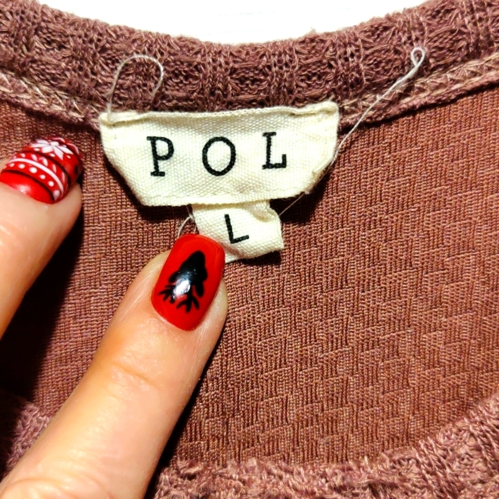 Pol Button Down Top In Mauve And A Dusty Wine Col… - image 2